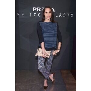 authentic Prada Women's nautical striped sweater Top 2014‎ SZ Small Blue Black